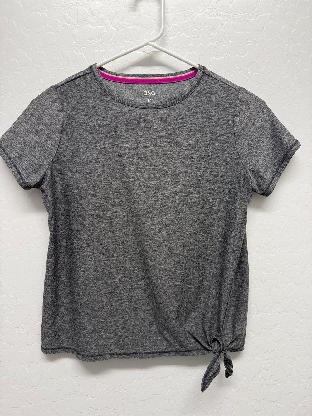 DSG Heather Charcoal Short Sleeve Tee with Side Tie